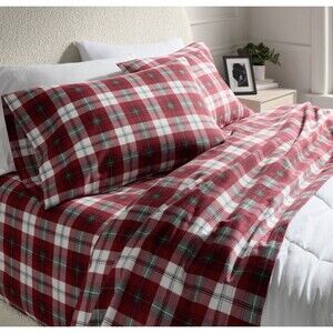 Threshold Holiday Flannel 4-Piece Sheet Set Cozy Soft OEKO-TEX All-Round Elastic